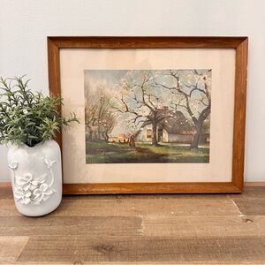 American Homestead Summer by Currier & Ives Framed Vintage Moody 10.5 x 12.5 In.